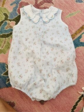 The Proper Peony Floral Bubble Romper with Peter Pan Collar